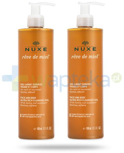 podgląd produktu Nuxe Reve de Miel Ultrabogaty żel do mycia twarzy i ciała 2 x 400 ml [DWUPAK]