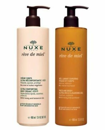 podgląd produktu Nuxe Reve de Miel ultrabogaty żel do mycia twarzy i ciała 400 ml + ultra-komfortowy krem do ciała 48H 400 ml [ZESTAW]