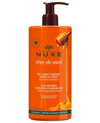 podgląd produktu Nuxe Reve de Miel ultrabogaty żel do mycia twarzy i ciała 750 ml