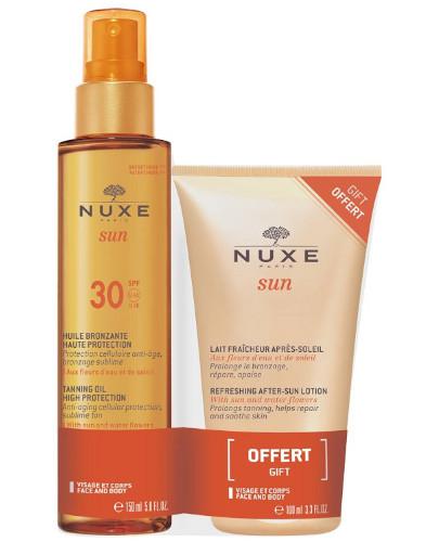 podgląd produktu Nuxe Sun orzeźwiający balsam po opalaniu 100 ml + olejek do opalania twarzy i ciała SPF30 150 ml [ZESTAW]