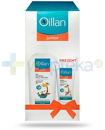 podgląd produktu Oillan Junior żel do mycia ciała i włosów 400 ml + krem do twarzy i ciała 75 ml [ZESTAW]