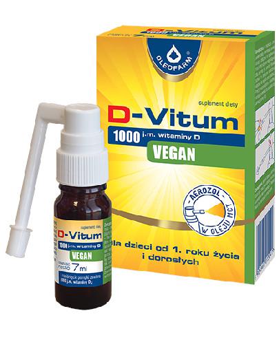 zdjęcie produktu D-Vitum 1000 j.m. Vegan witamina D aerozol dla dzieci od 1. roku życia i dorosłych 7 ml
