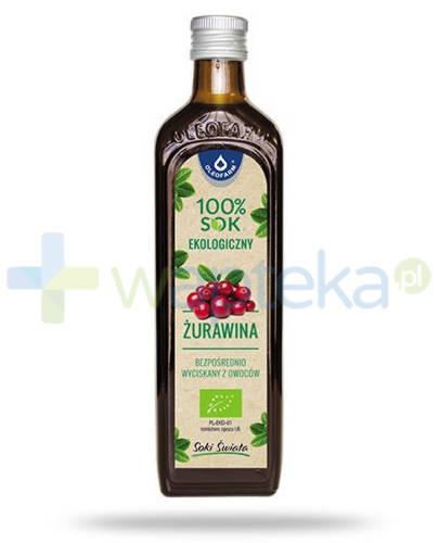 podgląd produktu Oleofarm Żurawina 100% sok ekologiczny z owoców żurawiny 490 ml