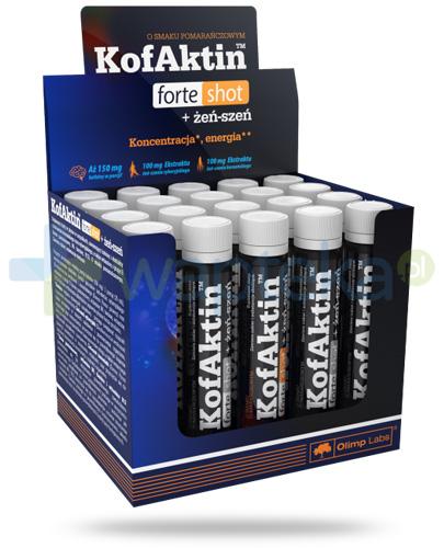 podgląd produktu Olimp KofAktin Forte Shot + żeń-szeń Koncentracja i energia ampułka 25 ml 