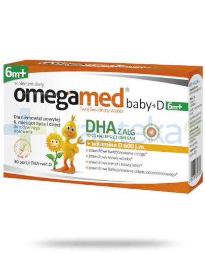 podgląd produktu Omegamed Baby+D DHA z ALG + witamina D 6m+ 30 kapsułek