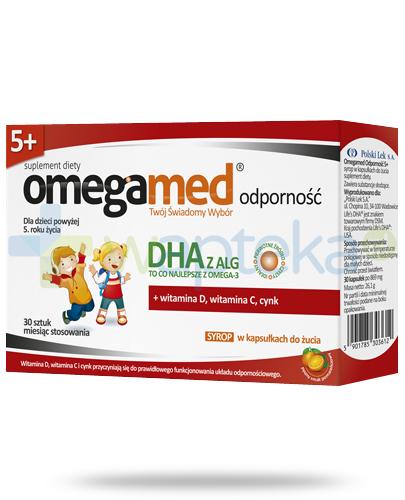 zdjęcie produktu Omegamed Odporność DHA z ALG syrop w kapsułkach do żucia dla dzieci 5+ 30 sztuk