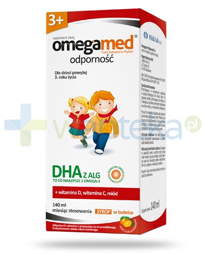 podgląd produktu Omegamed Odporność DHA z ALG syrop dla dzieci 3+ 140 ml