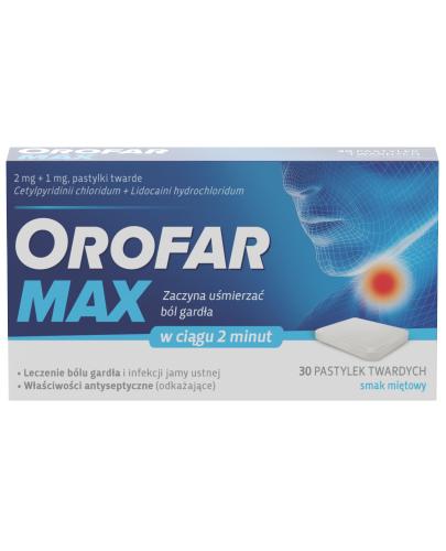 podgląd produktu Orofar Max pastylki do ssania na ból gardła 30 sztuk
