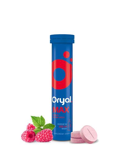 podgląd produktu Oryal Max o smaku malinowym 15 tabletek musujących