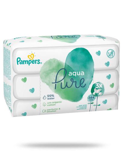 podgląd produktu Pampers Aqua Pure chusteczki nawilżane dla niemowląt 3x 48 sztuk
