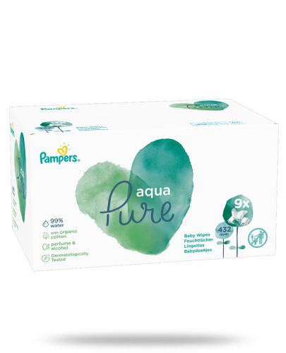 podgląd produktu Pampers Aqua Pure chusteczki nawilżane dla niemowląt 9x 48 sztuk
