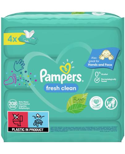 zdjęcie produktu Pampers Fresh Clean chusteczki nawilżane dla niemowląt 4x 52 sztuki