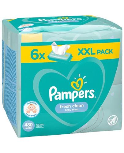 podgląd produktu Pampers Fresh Clean chusteczki nawilżane dla niemowląt 6x 80 sztuk