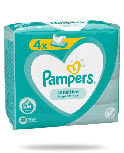 podgląd produktu Pampers Sensitive chusteczki nawilżane dla niemowląt 4x 52 sztuki