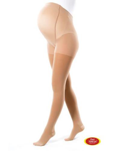 podgląd produktu Pani Teresa Rajstopy uciskowe dla kobiet w ciąży Premium 1 klasa kompresji beżowe rozmiar III 1 sztuka