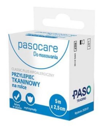 podgląd produktu Pasocare przylepiec tkaninowy 5m x 2,5cm 1 sztuka