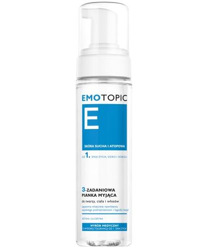 zdjęcie produktu Pharmaceris E Emotopic 3-zadaniowa pianka myjąca dla dzieci od 1 dnia życia do skóry suchej i atopowej 200 ml emolient