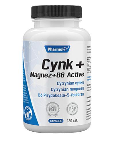 podgląd produktu PharmoVit Cynk + Magnez + B6 Active 120 kapsułek