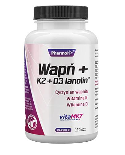 podgląd produktu PharmoVit Wapń + K2 + D3 lanolin 120 kapsułek