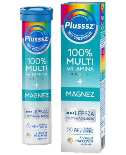 podgląd produktu Plusssz 100% Multiwitamina + Magnez 20 tabletek musujących