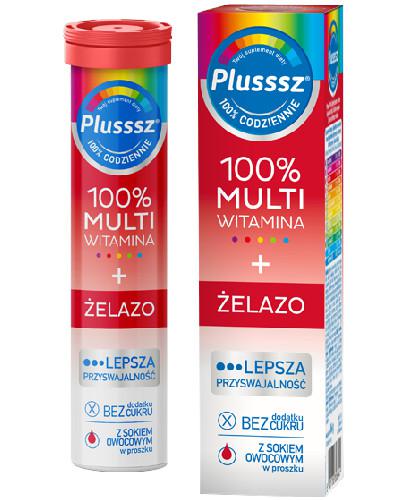 zdjęcie produktu Plusssz100% Multiwitamina + Żelazo 20 tabletek musujących