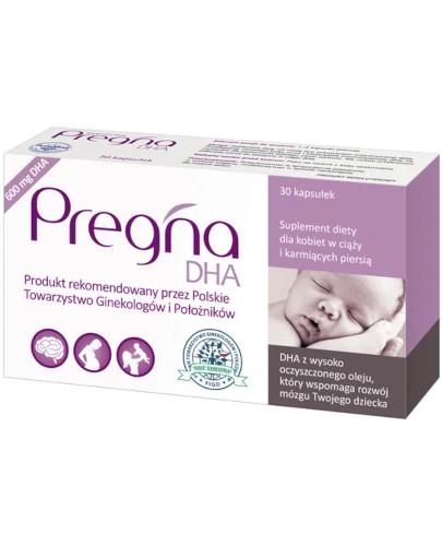 podgląd produktu Pregna DHA 600mg dla kobiet w ciąży i karmiących 30 kapsułek