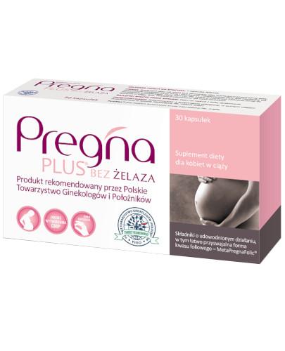 podgląd produktu Pregna Plus bez żelaza dla kobiet w ciąży 30 kapsułek