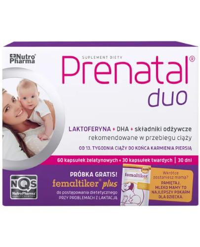 podgląd produktu Prenatal Duo laktoferyna + DHA 60 kapsułek żelatynowych + 30 kapsułek twardych