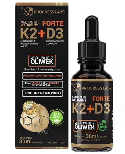 podgląd produktu Progress Labs Witamina K2 MK-7 + D3 Forte w kroplach 30 ml