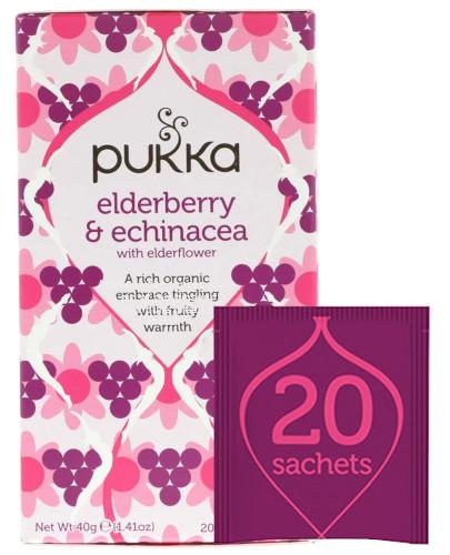 podgląd produktu Pukka Elderberry & Echinacea herbata 20 saszetek