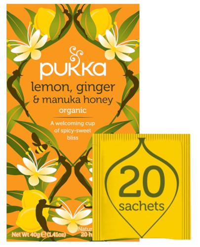 podgląd produktu Pukka Lemon, Ginger & Manuka Honey herbata 20 saszetek