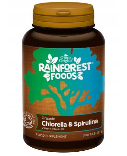 podgląd produktu Rainforest Foods Chlorella & Spirulina 300 tabletek