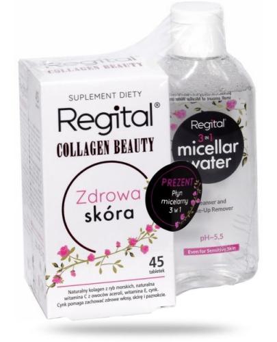 podgląd produktu Regital Collagen Beauty Zdrowa Skóra 45 tabletek + Regital płyn micelarny 3w1 100 ml [ZESTAW]