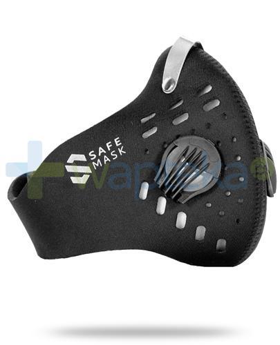podgląd produktu SafeMask Sport Black neoprenowa maska antysmogowa rozmiar M + filtr Sport N99