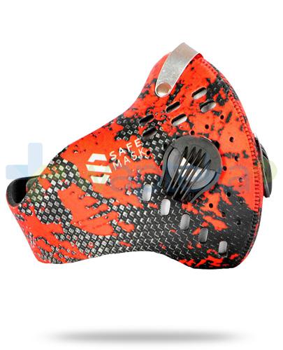 podgląd produktu SafeMask Sport Red neoprenowa maska antysmogowa rozmiar M + filtr Sport N99