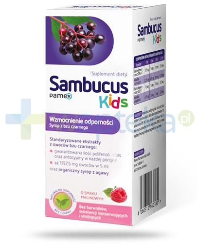 zdjęcie produktu Sambucus Kids syrop z bzu czarnego dla dzieci o smaku malinowym 120 ml