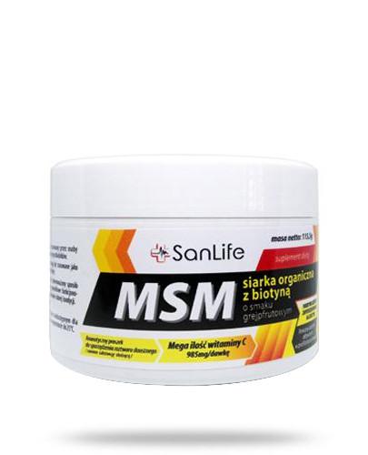 podgląd produktu SanLife MSM siarka organiczna z biotyną o smaku grejpfrutowym 115,5 g