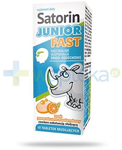 podgląd produktu Satorin Junior Fast smak pomarańczowo mandarynkowy 10 tabletek