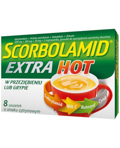 zdjęcie produktu Scorbolamid Extra Hot (300 mg + 300 mg + 50 mg + 5 mg) 8 saszetek