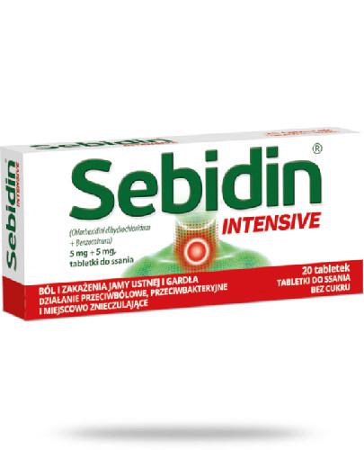 podgląd produktu Sebidin Intensive 5 mg + 5 mg 20 tabletek do ssania