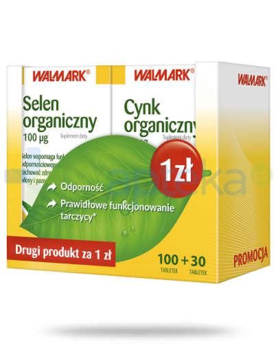 podgląd produktu Selen organiczny 100 tabletek + Cynk organiczny 30 tabletek Walmark