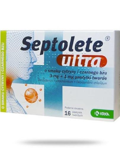 podgląd produktu Septolete ultra o smaku cytryny i czarnego bzu 16 pastylek