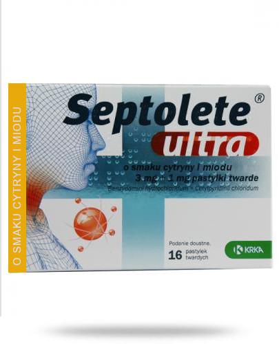zdjęcie produktu Septolete ultra o smaku cytryny i miodu 16 pastylek
