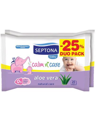 podgląd produktu Septona Baby chusteczki nawilżane dla dzieci i niemowląt z aloesem 2 x 20 sztuk [DWUPAK]