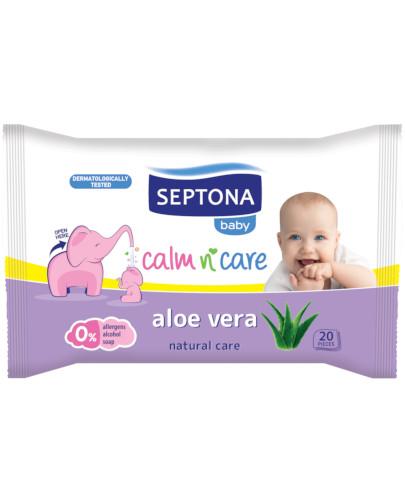 podgląd produktu Septona Baby chusteczki nawilżane dla dzieci i niemowląt z aloesem 20 sztuk
