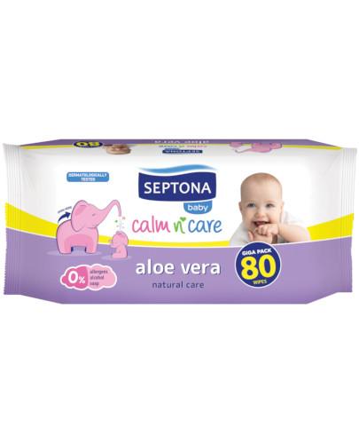 podgląd produktu Septona Baby chusteczki nawilżane dla dzieci i niemowląt z aloesem 80 sztuk