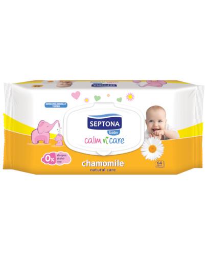 podgląd produktu Septona Baby chusteczki nawilżane dla dzieci i niemowląt z rumiankiem 64 sztuki