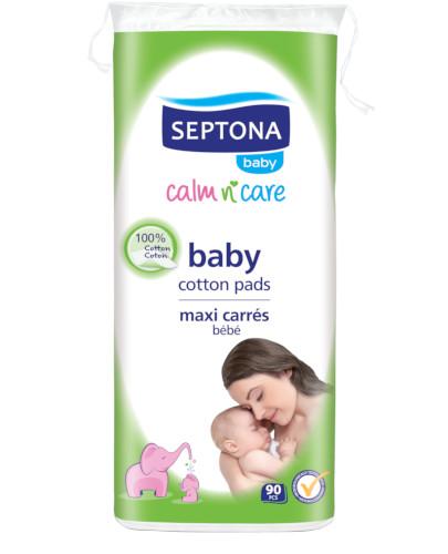 podgląd produktu Septona Baby płatki kosmetyczne dla niemowląt wykonane w 100% z bawełny 90 sztuk