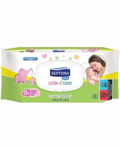 podgląd produktu Septona Baby Sensitive chusteczki nawilżane dla dzieci i niemowląt 54 sztuki