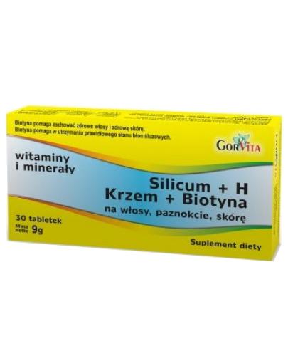 podgląd produktu Silicum + H (Krzem+Biotyna) 30 tabletek